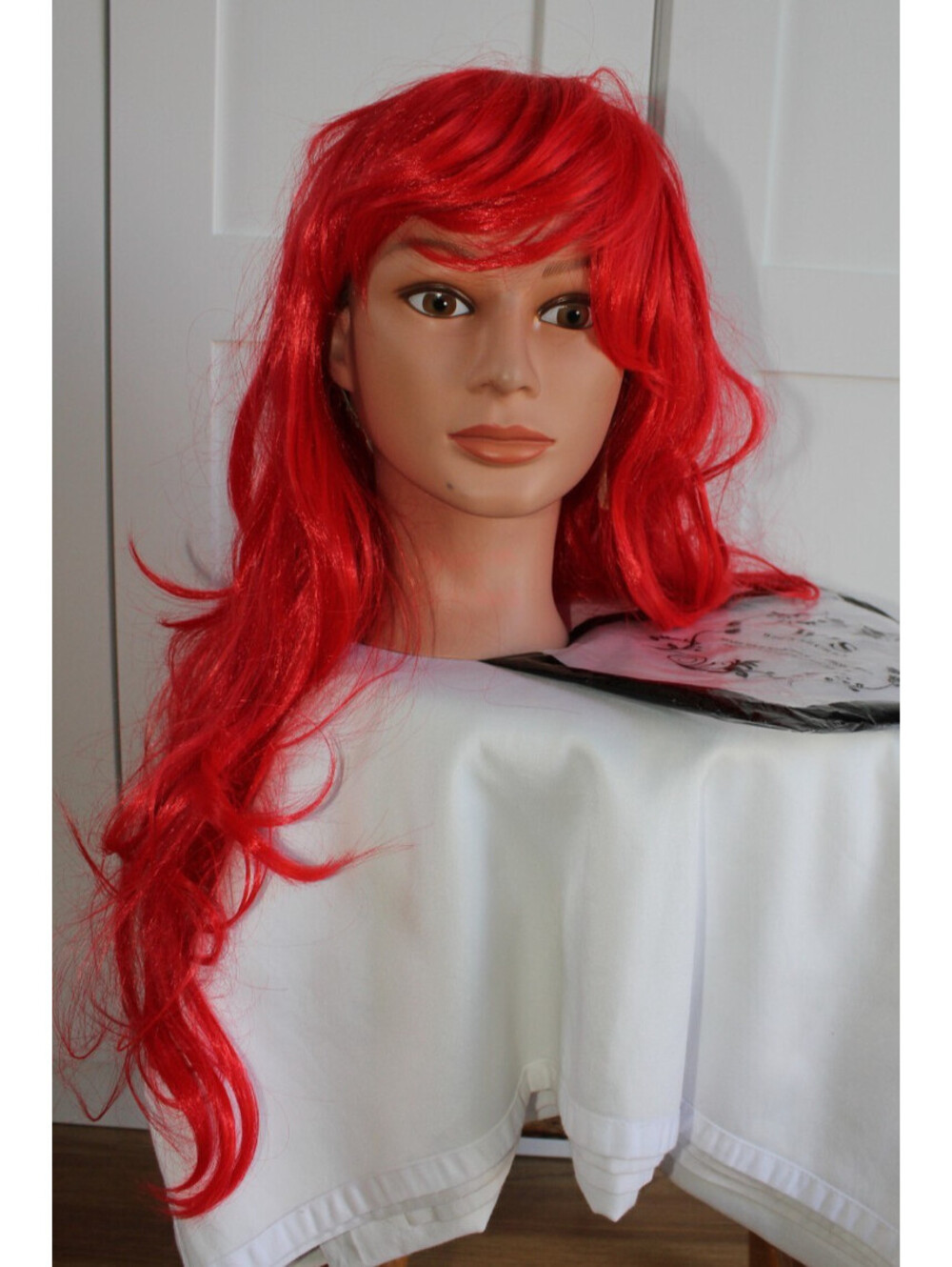 Long Red Cosplay Wig with Bangs – Ariel Poison Ivy Jessica Rabbit Costume TW295